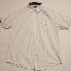 Hudson & Barrow Button Down Short Sleeved Shirt, White, Size Large